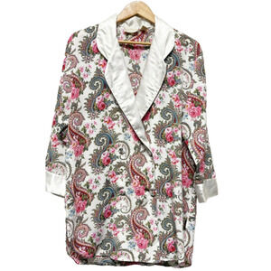 Victoria's Secret Paisley Satin Nightgown / Shirt Vintage One Size